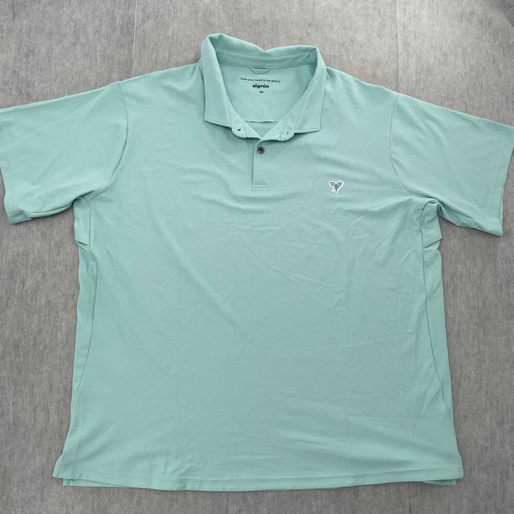 Sigrun Shirt Adult 2XL Blue Polo Tennis Racquet Match Wimbledon Short Sleeve XXL